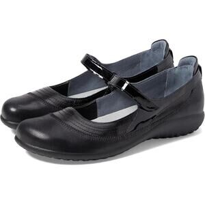 Naot Womens Kirei Mary Jane Flats EU 38 US 7 Black Nubuck Leather NIB